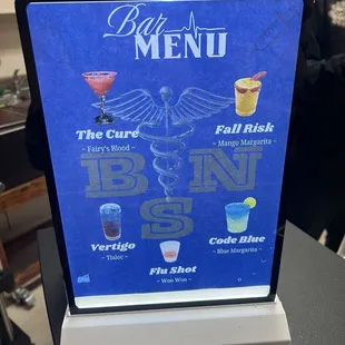 My bad menu! They created this amazing design and let me choose the drink names.