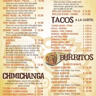 Updated Menu