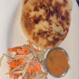 Loroco Flower with cheese and the pork with cheese papusa