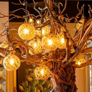 a decorative tree with lights