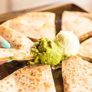 tortilla and guacamole