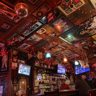 Ceiling decor at the bar