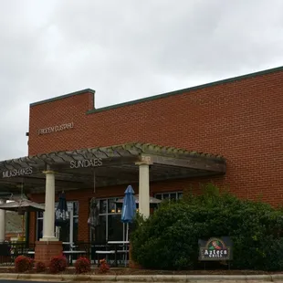 the front of the restaurant