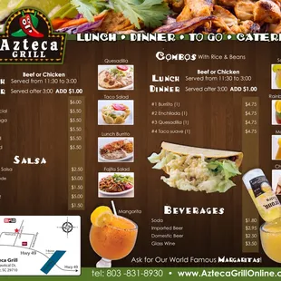 a menu for a mexican restaurant