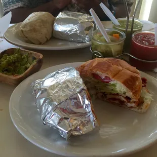 Massive portions for the torta and the burrito