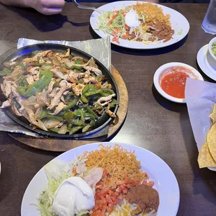 Chicken fajitas for two