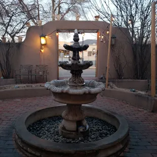 The fire pit is now a fountain