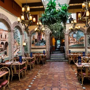 the interior of a mexican restaurant