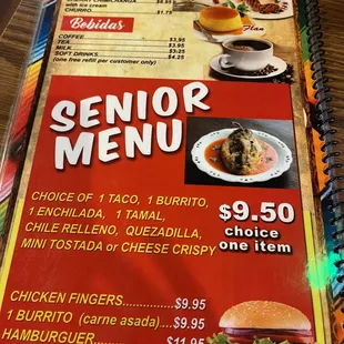 Menu as of Sept, 2022