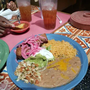 a plate of mexican food