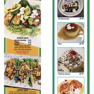 a menu for mexican cuisine