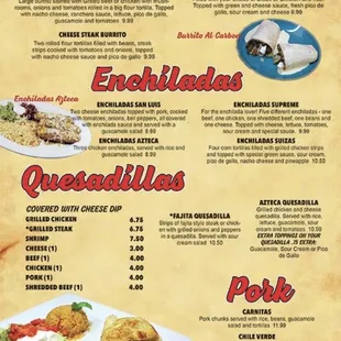 mexican food menu