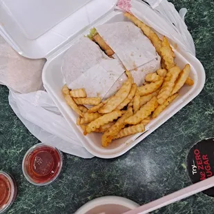 Torta combo with a Horchata