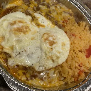 Chilaquiles with red sauce