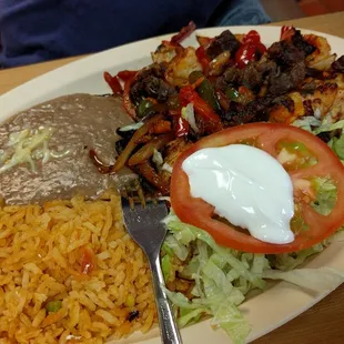 Mixto fajitas (tortillas were corn)
