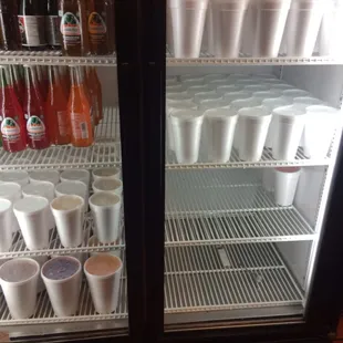 Ready stocked horchatas, flan &amp; juices