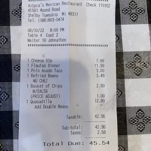 receipt