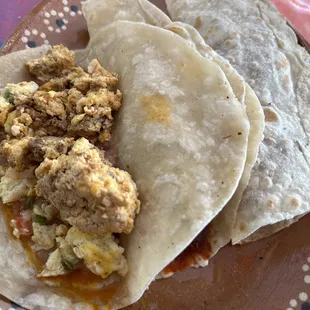 a plate of mexican food