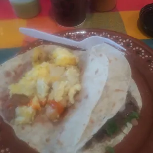 Yummy breakfast tacos