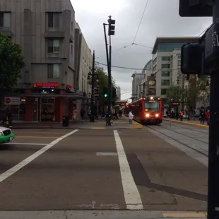 Right next to trolley