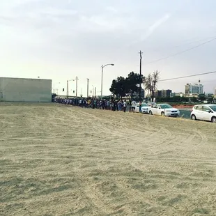 Azteca Theater-view from Juice Wrld end of line at 7:20 pm, G street, wrapped to Kern then to F, 3+ hour wait in line