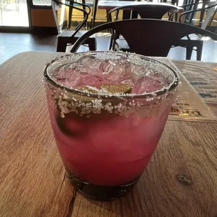 Dragonfruit margarita with jalapeño added