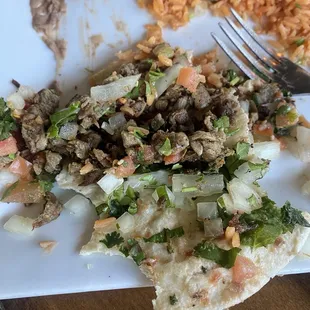 Rubbery meat w salsa Fresca