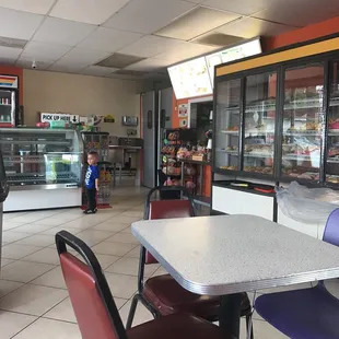 a small child in the background