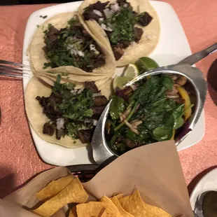 Carnitas tacos steamed veggies