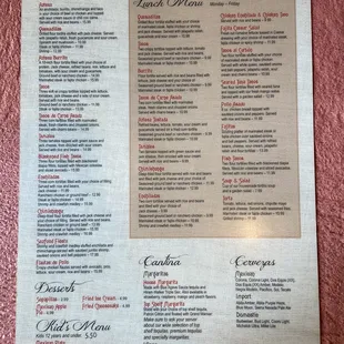 menu