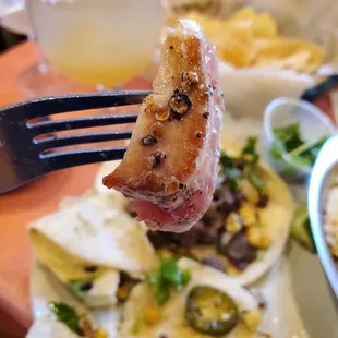 Perfectly cooked tuna.
