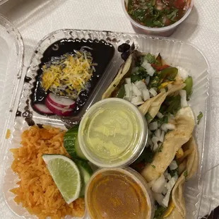 Veggie street tacos and salsa