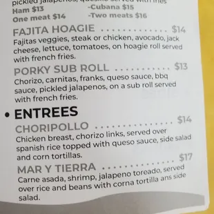 menu