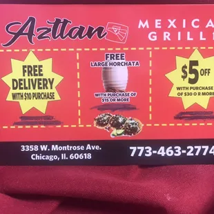 Make it a delivery or a pick up and redeem this coupon