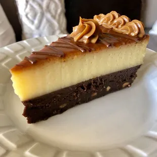 Flan brownie cake - purchased a slice and know that I will have to buy the whole cake for the next party I attend! Decadent and delicious!