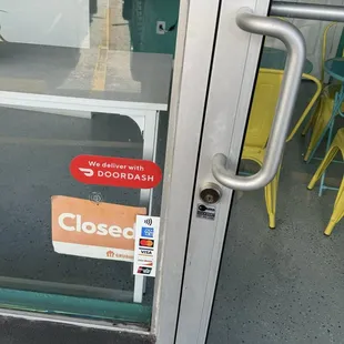 NO POSTED HOURS. NO food or drinks in the fridge/case.