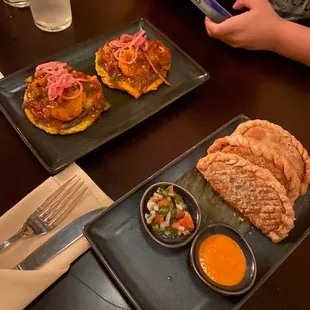 Tostones and empanadas