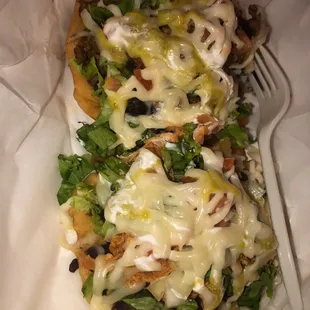 Fry Bread Tacos, chicken &amp; steak, DELISH!