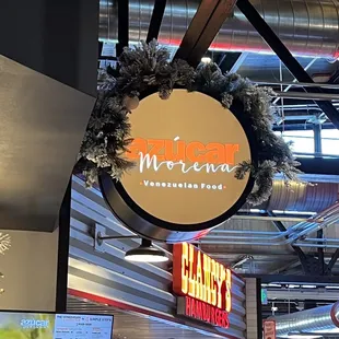 a sign for a restaurant