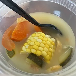 This is literally their Tortilla soup. A giant piece of corn with some carrots. And it's $10!!! Never been so disappointed