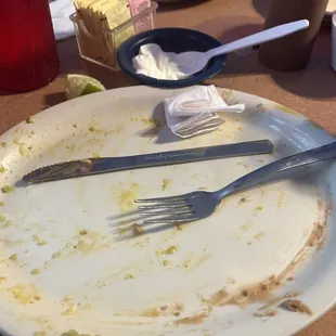 my empty plate after eating everything.