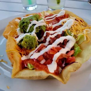 Beef taco salad, good