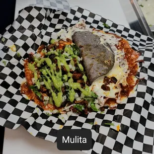 The inside of a Mulita