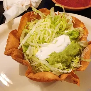 A pathetic taco salad, taco bell has better