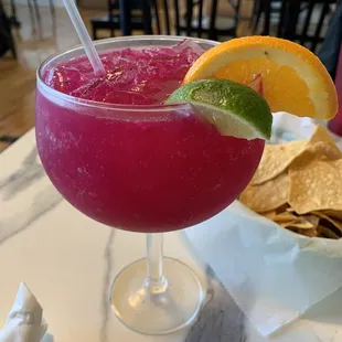 Dragonfruit margarita- yum.