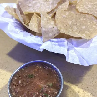 Salsa was fresh and delicious just too much black pepper