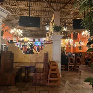the inside of a mexican restaurant