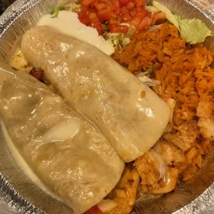 Seafood enchiladas (shrimp &amp; crab)- imitation crab