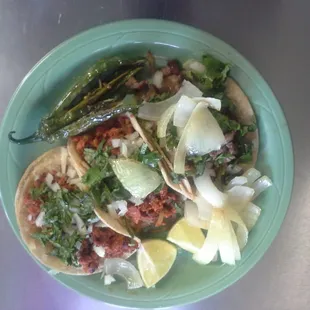 Tacos de pastor y carnitas