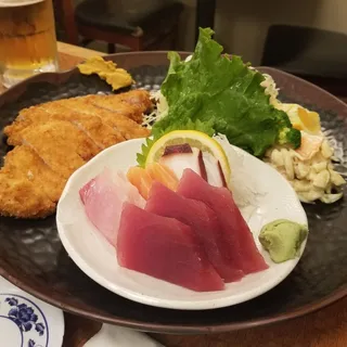 08. Sashimi and Pork Cutlet Lunch Combination